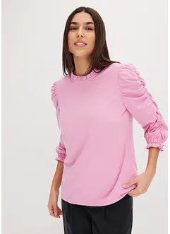 Topp med 3/4-ärmar med rynkning, bonprix