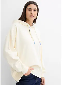 Oversizesweatshirt med huva i ren ekologisk bomull, bonprix