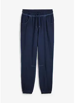 Trikåbyxa med tvättad look, bonprix