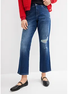 Straight Jeans Mid Waist, med bekväm midja, cropped, bonprix