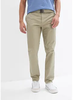 Stretchiga chinos med skärp och normal passform, raka ben, bonprix