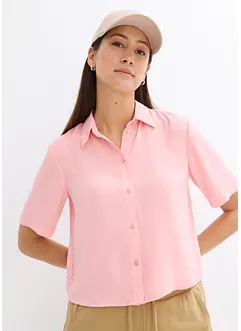 Blus av lätt kräpp i fyrkantig modell, bonprix