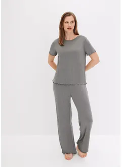 Pyjamas av ribbat material, bonprix