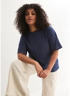 T-shirt med snygga detaljer i ärmsluten, bonprix