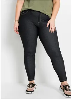 Leggings med jeanslook och dragkedja, bonprix