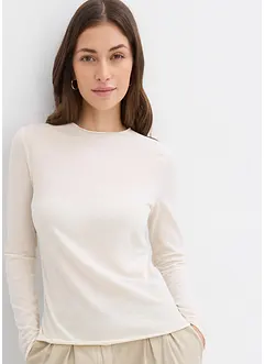 Långärmad topp i halvtransparent material, bonprix