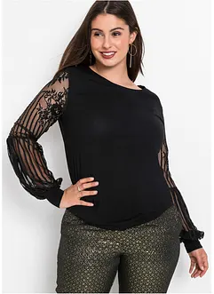 Långärmad topp av viskosmix, bonprix