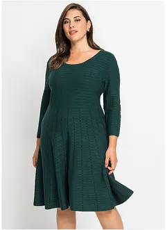 Stickad klänning i följsam viskosmix, bonprix