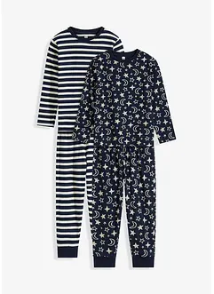 Pyjamas i ekologisk bomull (4 delar), bonprix