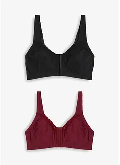 Framknäppt BH utan bygel i bomull (2-pack), bonprix