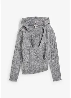Tröja med huva och asymmetrisk nederkant, bonprix