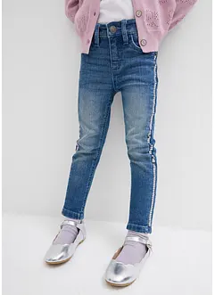 Skinny jeans med paljettband för barn, bonprix