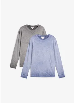 Långärmad T-shirt i ekologisk bomull (2-pack), bonprix
