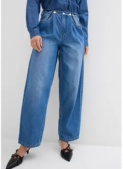 Balloon Jeans Mid Waist, med knappar, bonprix