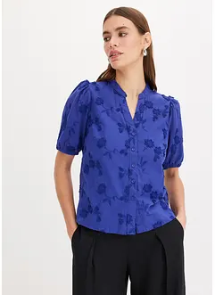 Kortärmad blus i ren bomull, bonprix