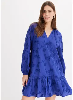 Klänning med blomapplikation, bonprix