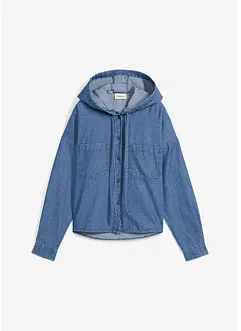 Jeansblus med huva, bonprix
