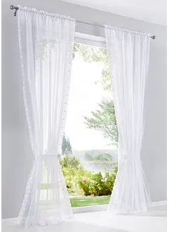 Gardin med broderi och omtag (1-pack), bonprix