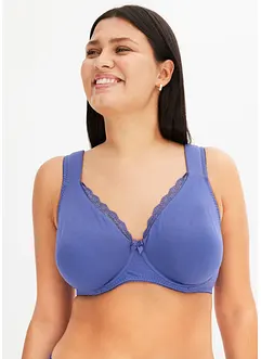 Ovadderad T-shirtbehå med bygel och ekologisk bomull (2-pack), bonprix