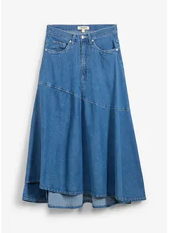 Mellanlång jeanskjol, High Waist, bonprix