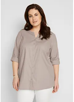 Blus med linne och 3/4-ärm, bonprix