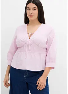 Rynkad blus med elastiska sömmar, bonprix