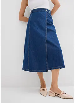 Jeanskjol i omlottstil, Super Soft, bonprix