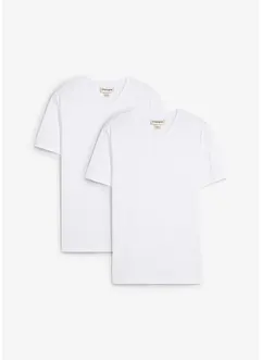 T-shirt i Slim Fit av ren ekologisk bomull (2-pack), bonprix