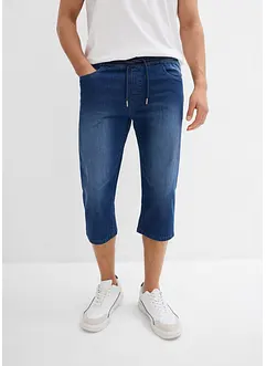 Regular Fit 3/4-jeans i dra på-modell av tunn denim, Straight (2-pack), bonprix
