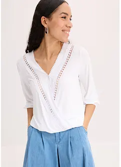 Topp med spets och omlottlook, bonprix