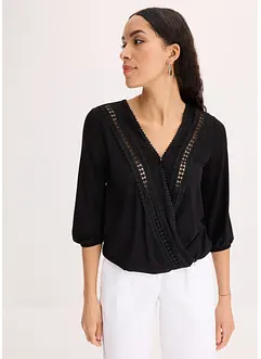 Topp med spets och omlottlook, bonprix