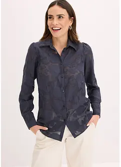 Blus i jacquardchiffong, bonprix