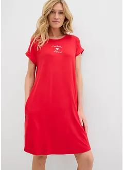 Jerseyklänning i mix av viskos och elastan med broderi, bonprix