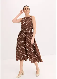 Midiklänning med knytband, bonprix