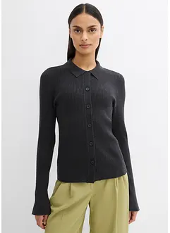 Finstickad kofta av viskosmix, bonprix