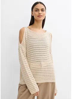 Boxy tröja med cutouts, bonprix