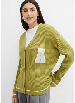 Oversizecardigan med broderi, bonprix