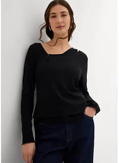 Långärmad topp med 2-i-1-look, bonprix