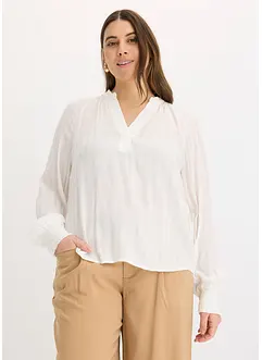 Krinklad blus med Lurex-garn, bonprix