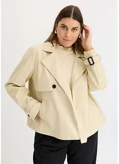 Kort trenchcoat i skinnimitation, bonprix