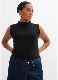 Ärmlös topp i elastisk bomullsmix, bonprix