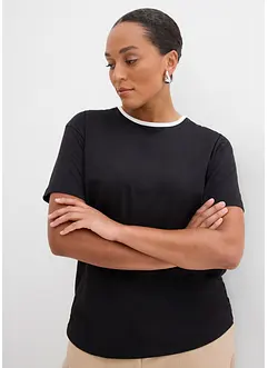 T-shirt med kontrastfärgad detalj, bonprix