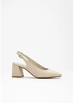 Slingbackpumps i skinn, bonprix