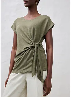 Topp i omlottmodell av rent linne, bonprix