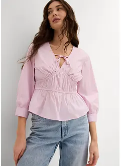 Rynkad blus med elastiska sömmar, bonprix