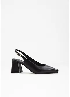 Slingbackpumps i skinn, bonprix
