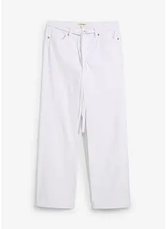 Wide Leg Jeans, Mid Waist, med knytskärp, bonprix