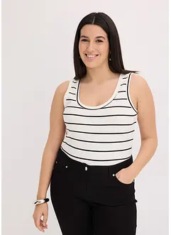 Feminint ribbstickat linne, bonprix
