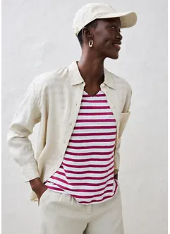 Linnetopp med fladdermusärmar och V-ringning, bonprix