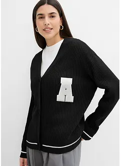 Oversizecardigan med broderi, bonprix